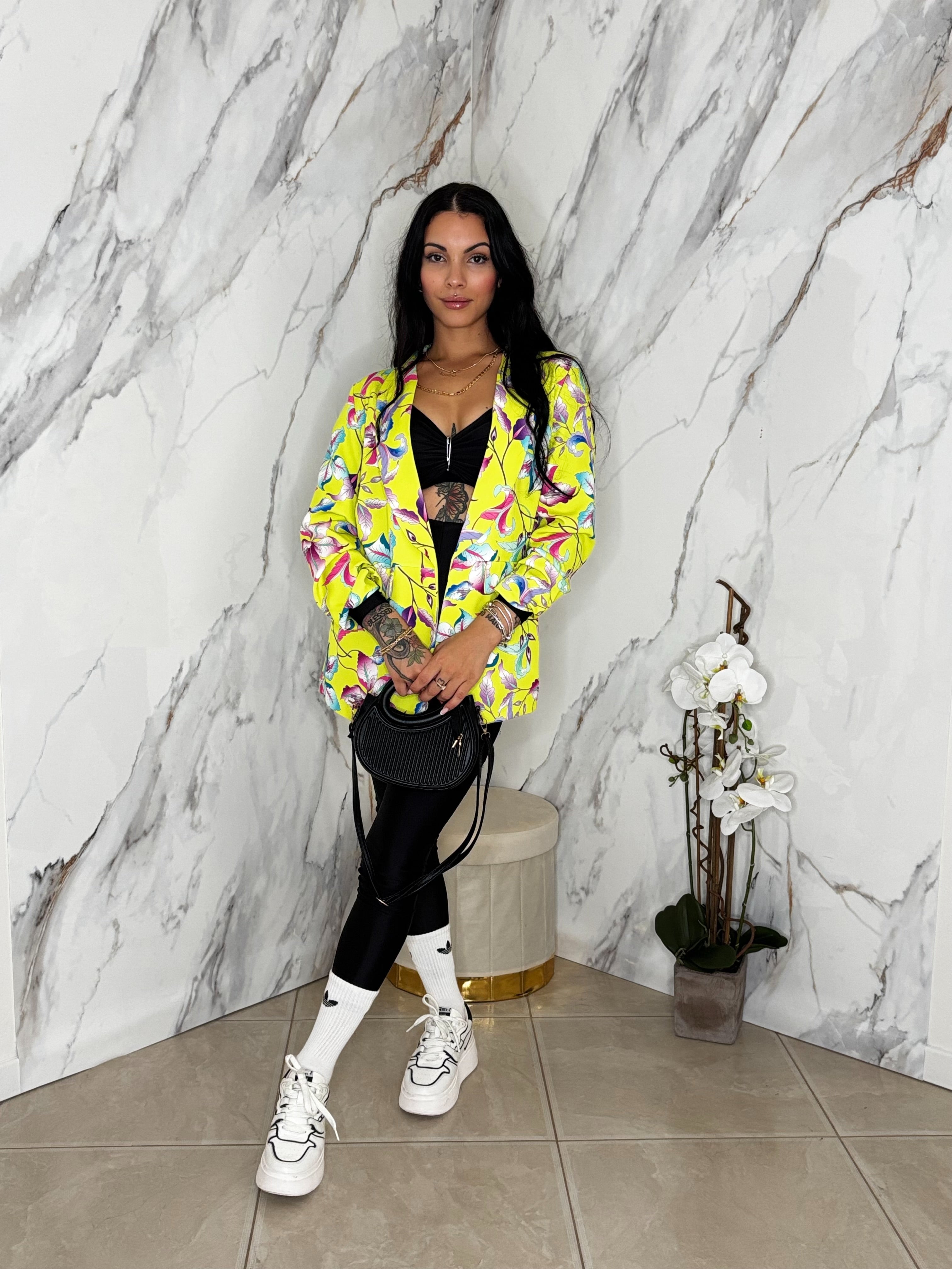 Blazer Floreale Lime