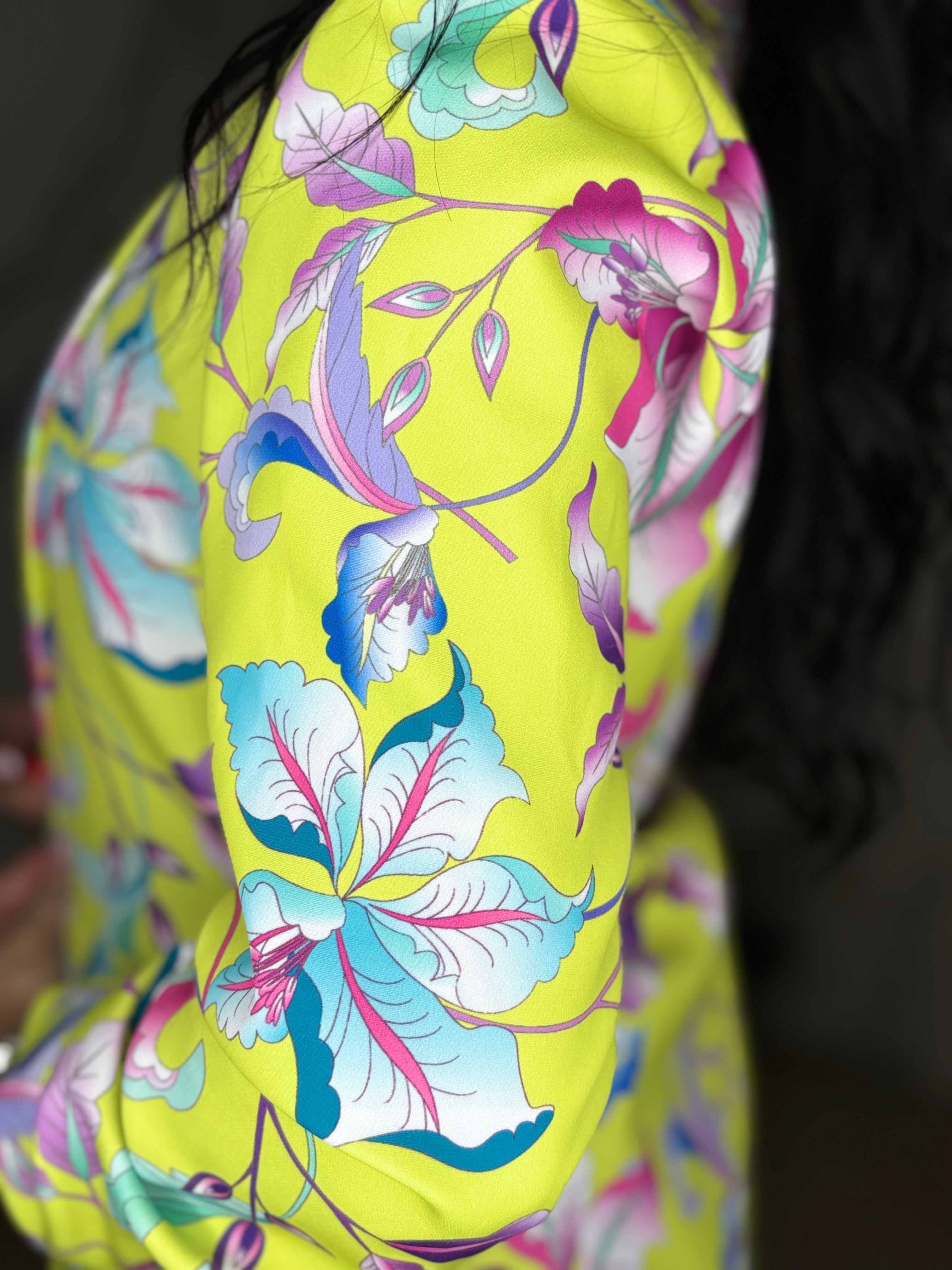 Blazer Floreale Lime