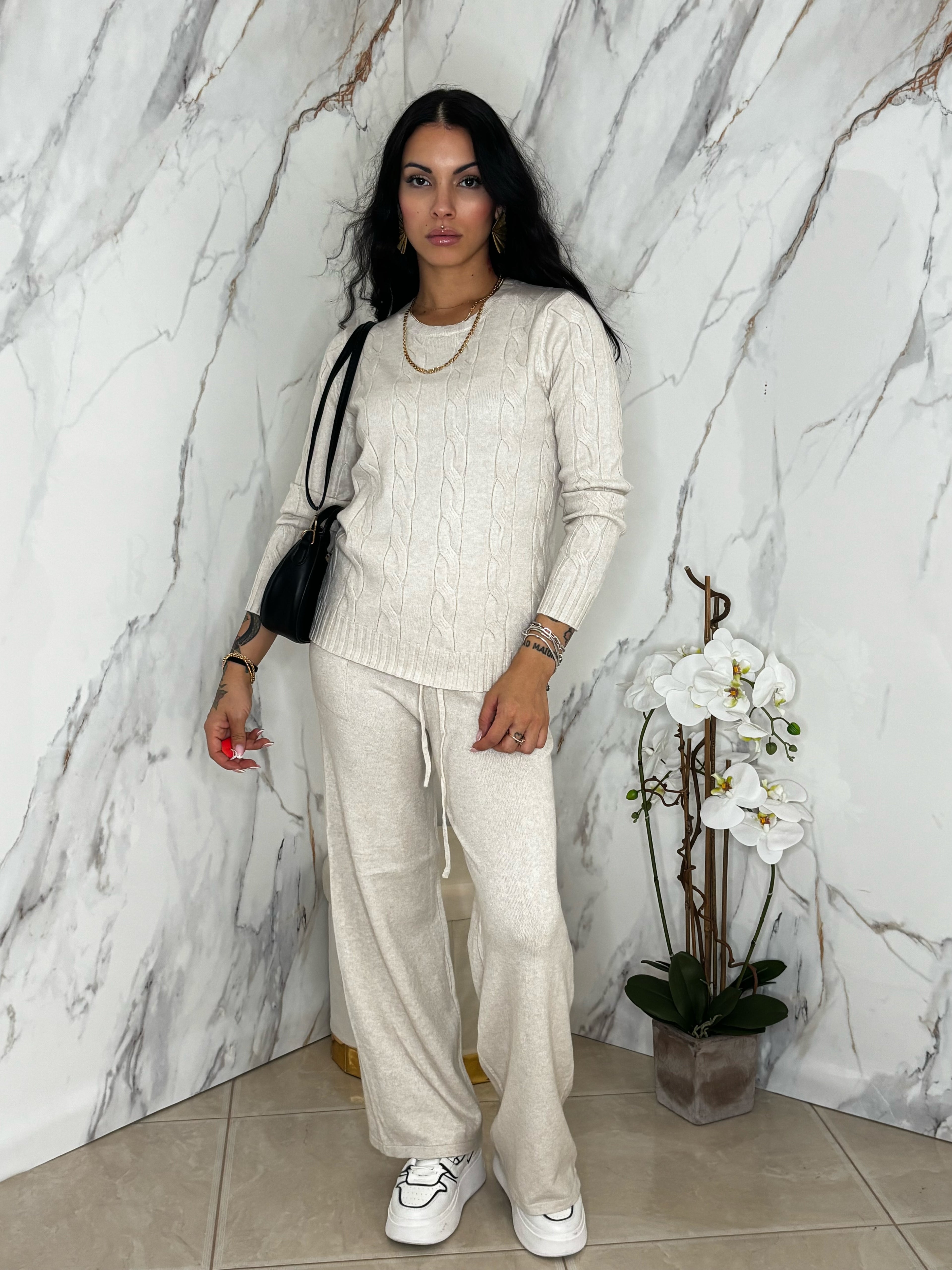 Coordinato Treccia Bianco