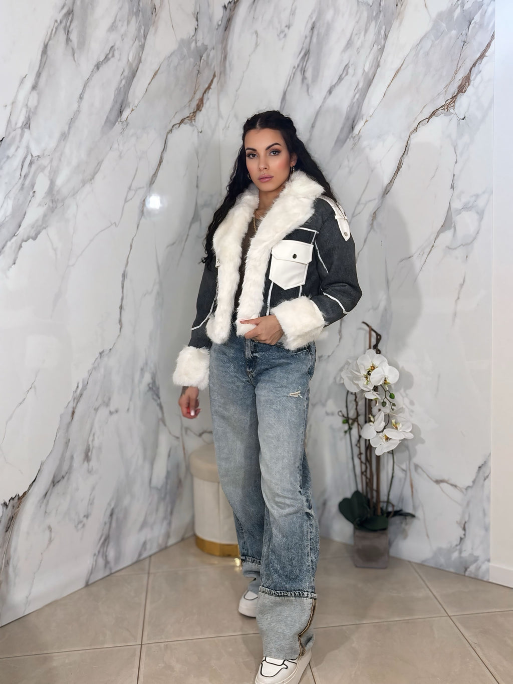 GIUBBOTTO DENIM WRAP