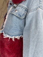 GIUBBOTTO DENIM BURGUNDY