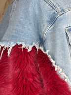 GIUBBOTTO DENIM BURGUNDY